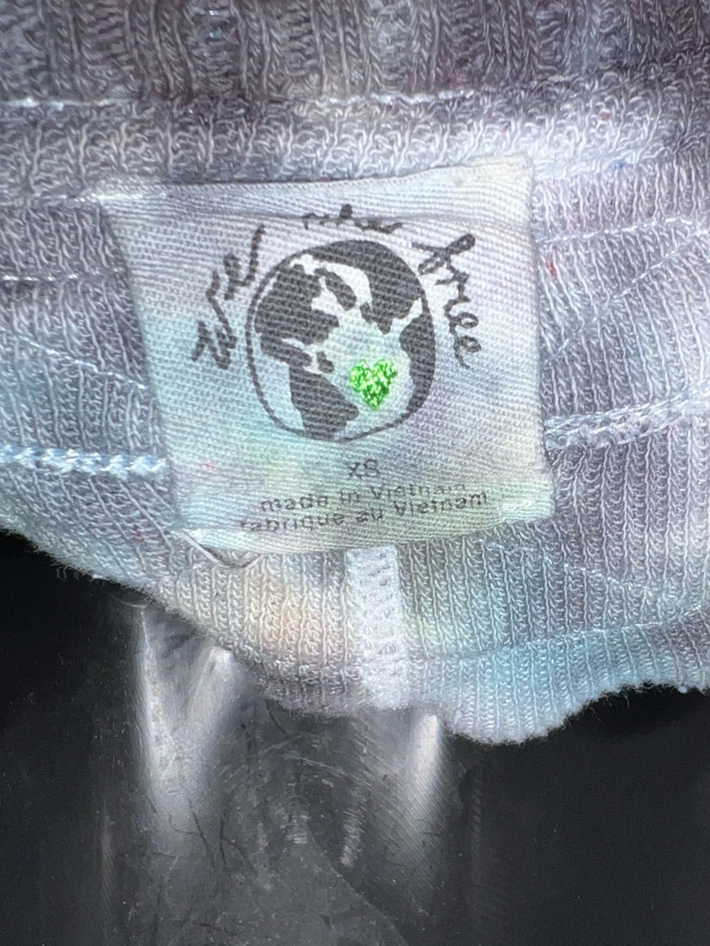 We The Free Waffle Knit Pastel Tie Dye Thermal Raw Hem Distressed Top Size XS - Picture 9 of 11